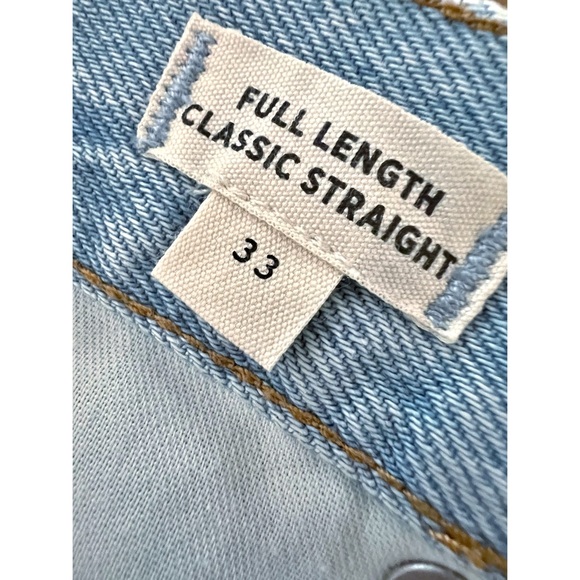 NWT Madewell Classic Straight Full-Length Jeans in Fitzgerald Wash Size 33 - Picture 5 of 9